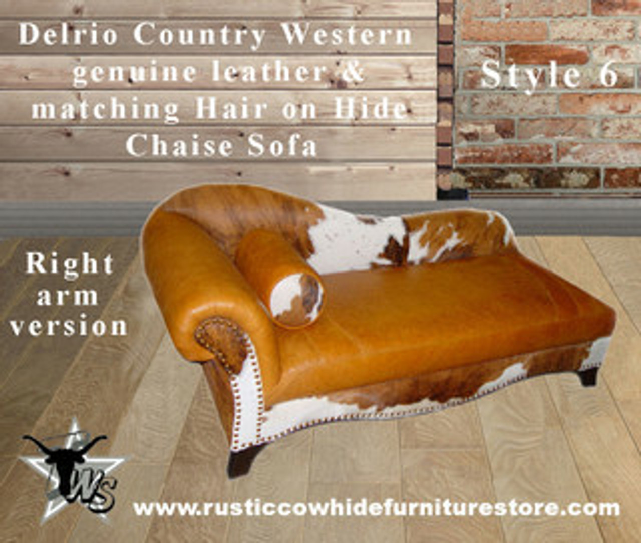 Country Western Cowhide Chaise Lounges